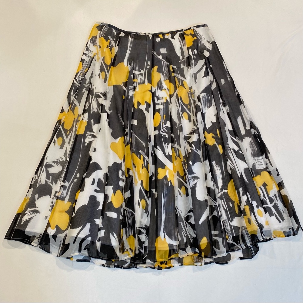 Peter Nygard Silk Floral Midi Skirt, Size 12, Boho Fairycore